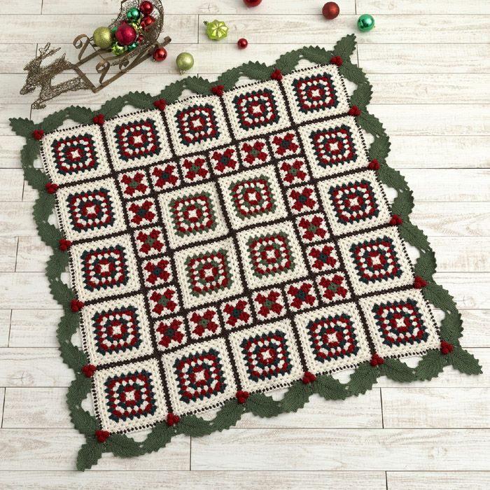 クリスマスリーフブランケット（編み物 材料セット） | リバティ 生地