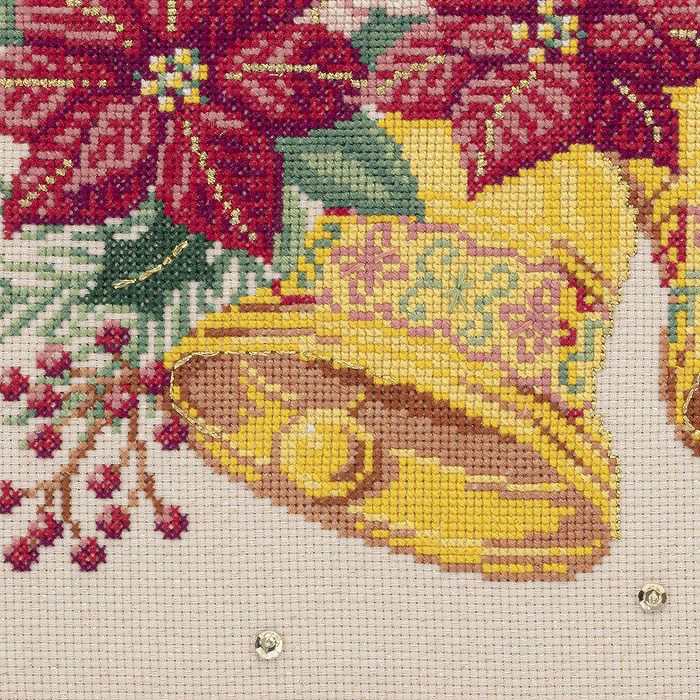 クロスステッチフレーム＜クリスマスベルのアレンジ＞ | リバティ 生地