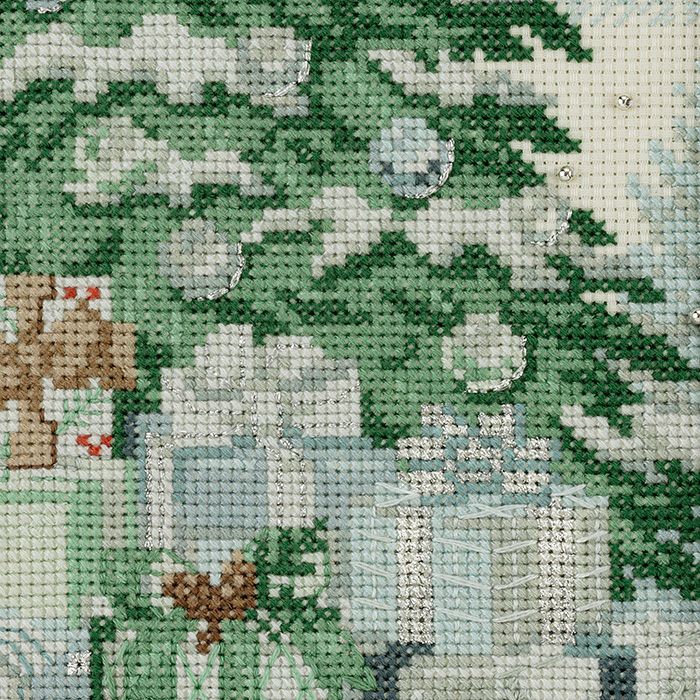 クロスステッチフレーム＜雪降る森の中で＞ | リバティ 生地、編み物