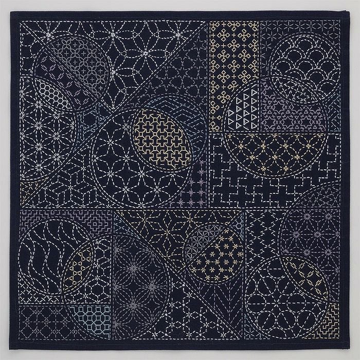 六道骸　マルチクロス 刺し子のマルチクロス＜形あわせ＞（刺し子糸なし） | リバティ 生地