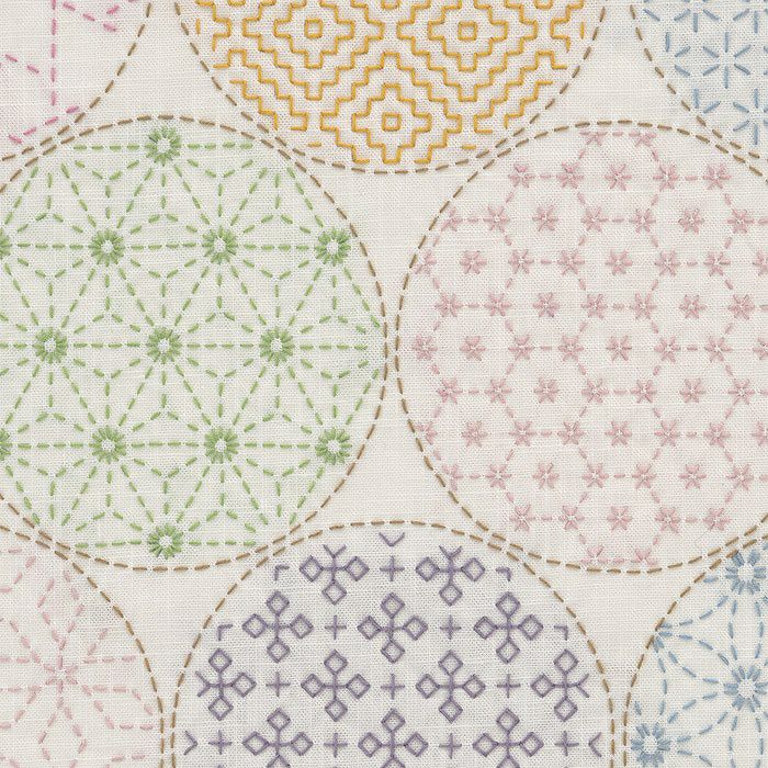 刺し子のマルチクロス＜丸あわせ＞ | リバティ 生地、編み物、刺繍