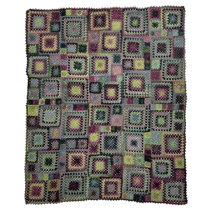 ランダムスクエアブランケット＜43OR＞（編み物 材料セット