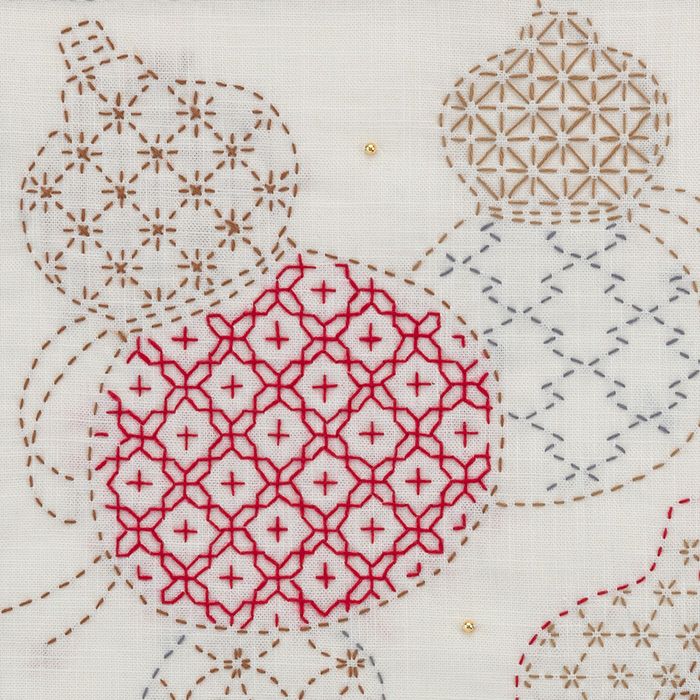 刺し子のクロス＜ひょうたん＞ | リバティ 生地、編み物、刺繍、刺し子