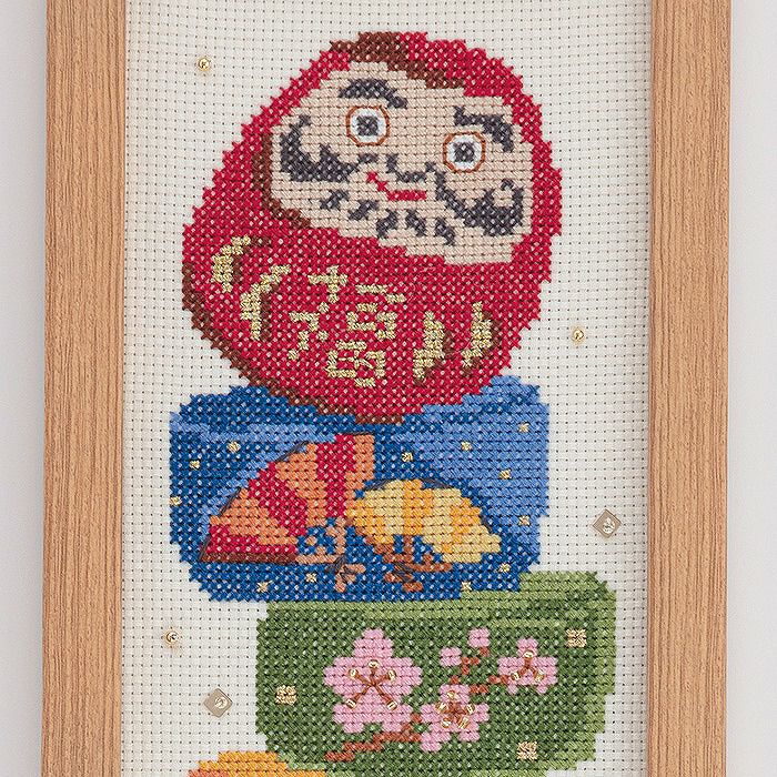 クロスステッチフレーム＜だるま落とし＞ | リバティ 生地、編み物