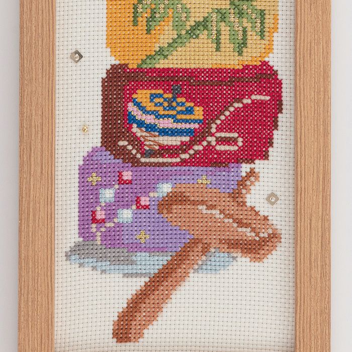 クロスステッチフレーム＜だるま落とし＞ | リバティ 生地、編み物