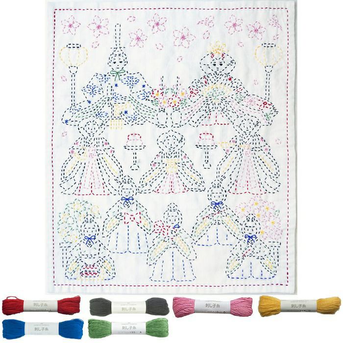 ステッチクロス＜お雛様と伝統柄＞ | リバティ 生地、編み物、刺繍