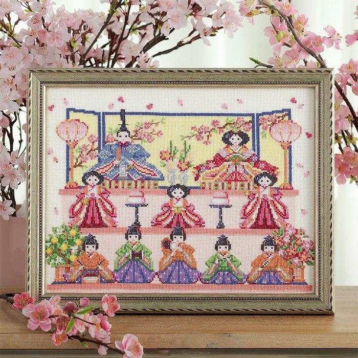 クロスステッチフレーム＜ローズリース＞ | リバティ 生地、編み物