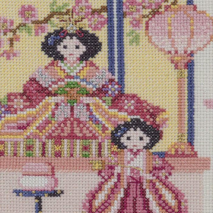 クロスステッチフレーム＜桃の節句飾り＞ | リバティ 生地、編み物