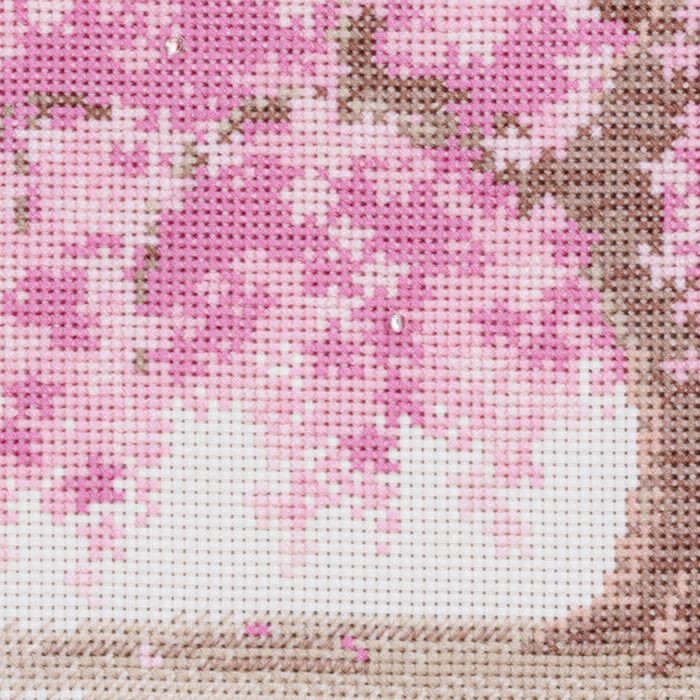 クロスステッチフレーム＜春風のしだれ桜＞ | リバティ 生地、編み物