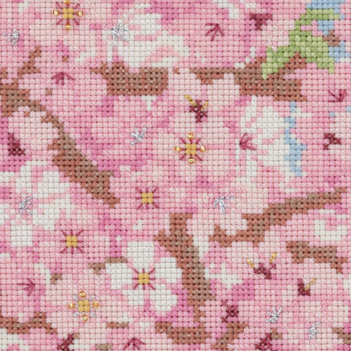 クロスステッチフレーム＜さくら便り＞ | リバティ 生地、編み物、刺繍