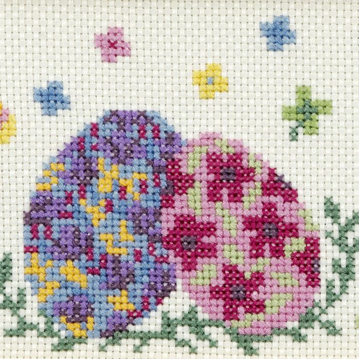 クロスステッチフレーム＜フラワーラビット＞ | リバティ 生地、編み物