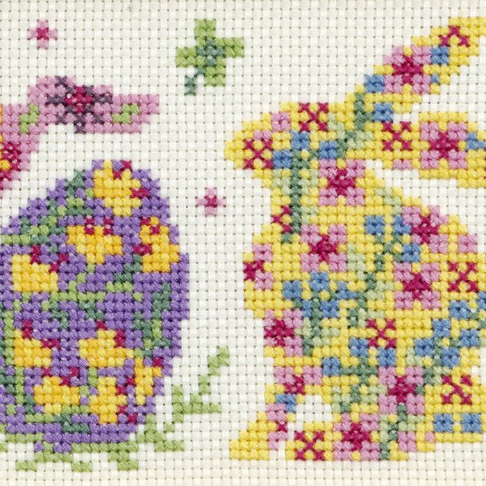 クロスステッチフレーム＜フラワーラビット＞ | リバティ 生地、編み物