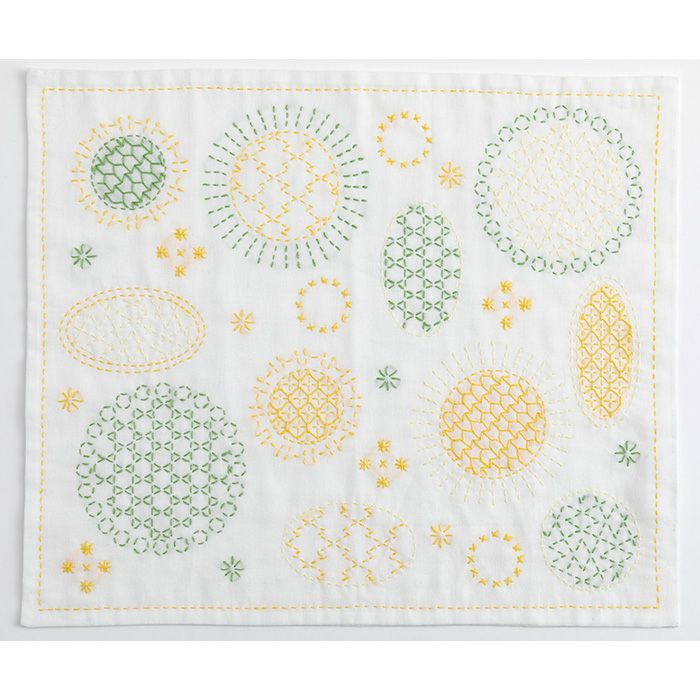 刺し子 寄せ模様＜丸あつめ＞ | リバティ 生地、編み物、刺繍、刺し子