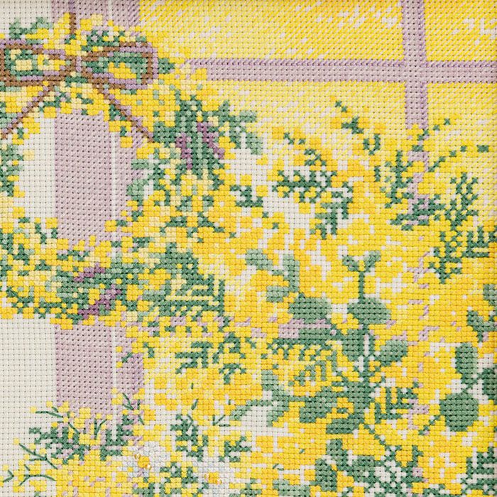 クロスステッチフレーム＜満開のミモザ＞ | リバティ 生地、編み物
