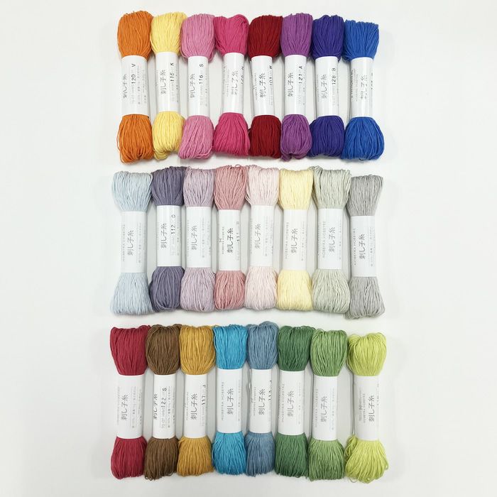 刺し子糸 単色24色セット | リバティ 生地、編み物、刺繍、刺し子の