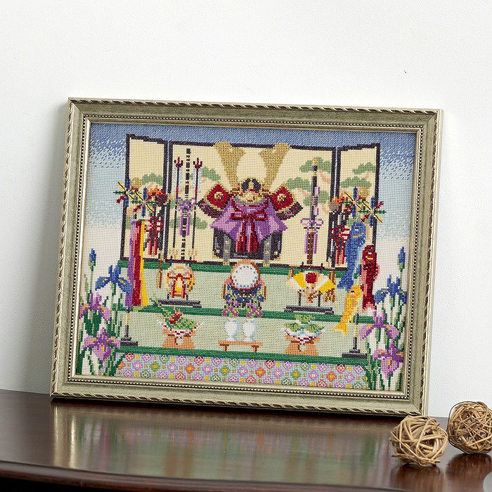 クロスステッチフレーム＜桃の節句飾り＞ | リバティ 生地、編み物