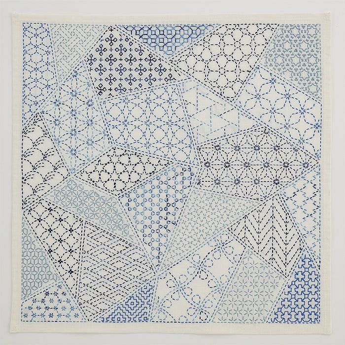 刺し子のマルチクロス＜裂取り＞ | リバティ 生地、編み物、刺繍