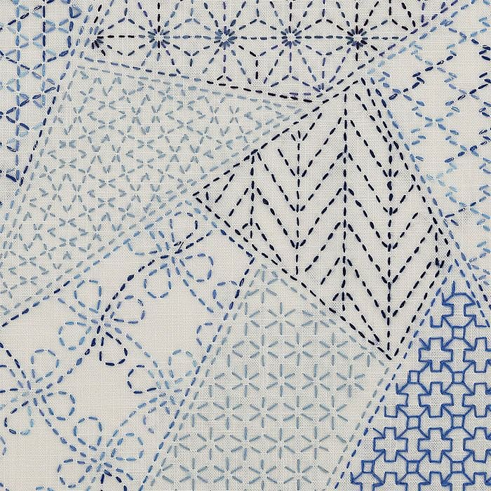 刺し子のマルチクロス＜裂取り＞ | リバティ 生地、編み物、刺繍