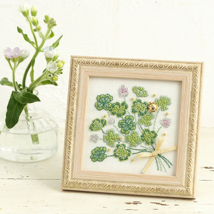 ステッチミニフレーム＜フラワーブーケ＞ | リバティ 生地、編み物