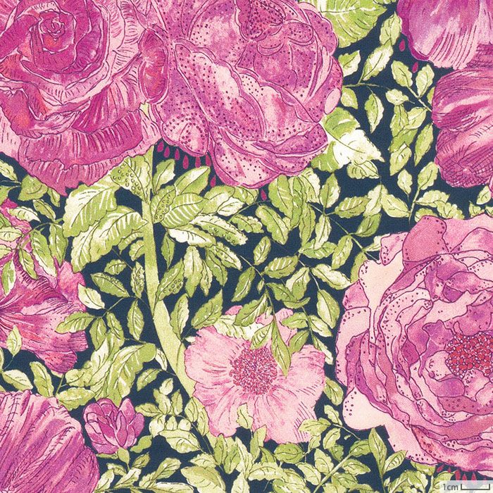 リバティプリント カーライン・ローズ＜04P＞生地 （ホビーラホビーレ