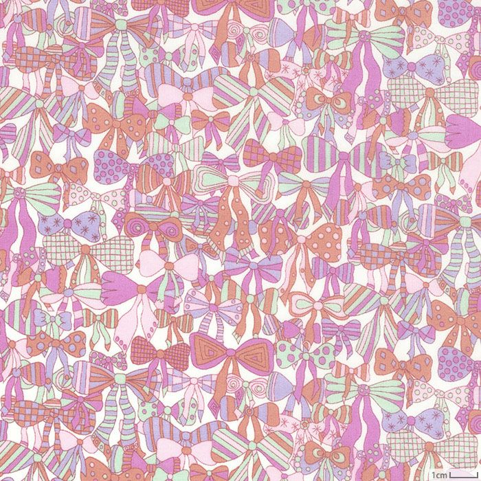 リバティプリント ジェニーズ・リボンズ＜62P＞生地 （ホビーラ