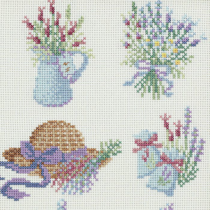 クロスステッチフレーム＜ラベンダーのある暮らし＞2 | リバティ 生地