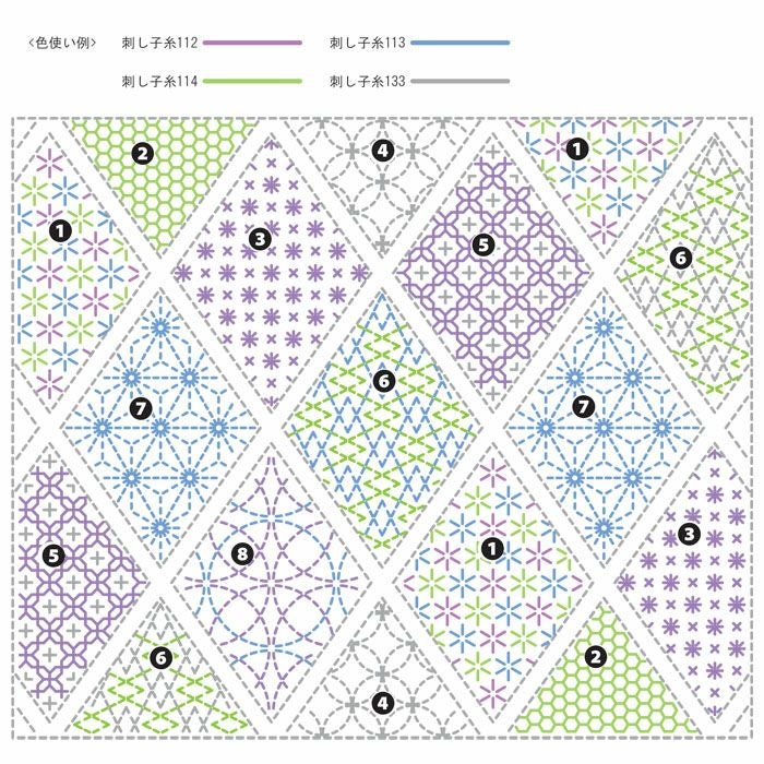 刺し子 寄せ模様＜ダイヤならべ＞ | リバティ 生地、編み物、刺繍