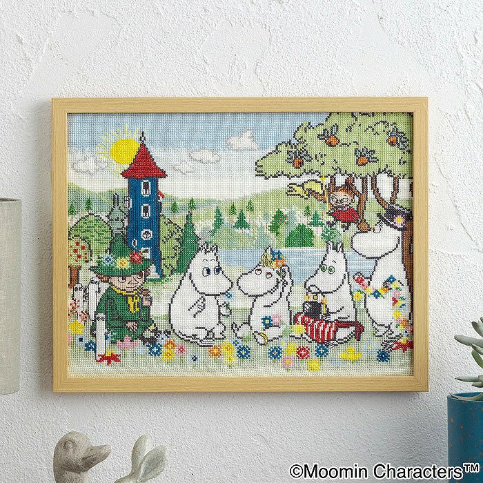 クロスステッチフレーム＜あじさいリース＞ | リバティ 生地、編み物