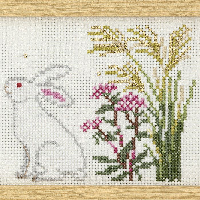 クロスステッチフレーム＜十五夜飾り＞ | リバティ 生地、編み物、刺繍