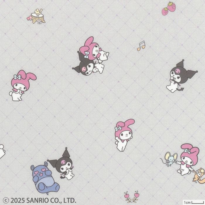 シーチング マイメロディ＜01GR＞生地 ホビーラホビーレデザイン