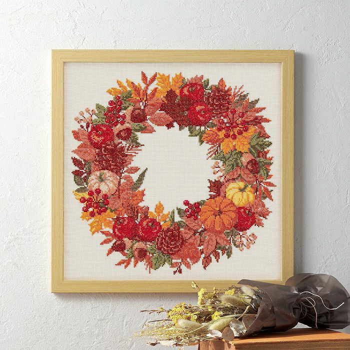 クロスステッチフレーム＜オータムハーベストのリース＞ | リバティ