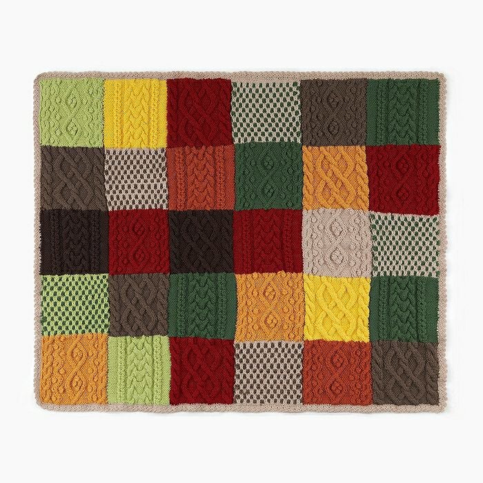 カラフルアランブランケット（編み物 材料セット） | リバティ 生地