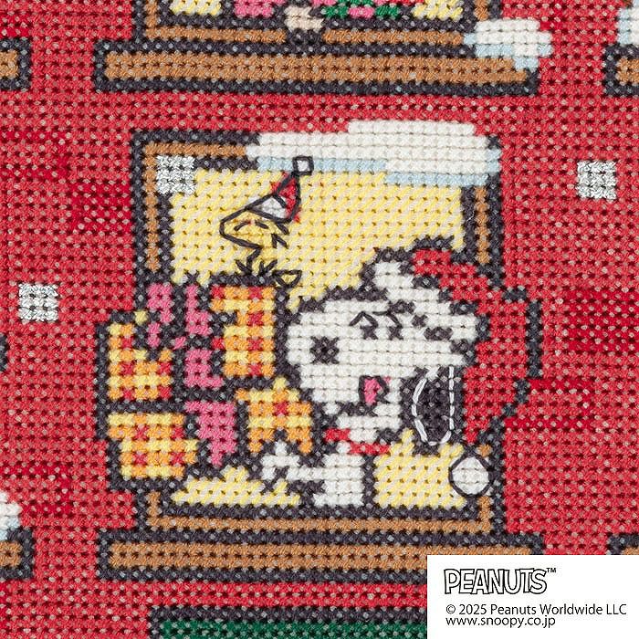 クロスステッチフレーム＜スヌーピーのクリスマスハウス＞ | リバティ