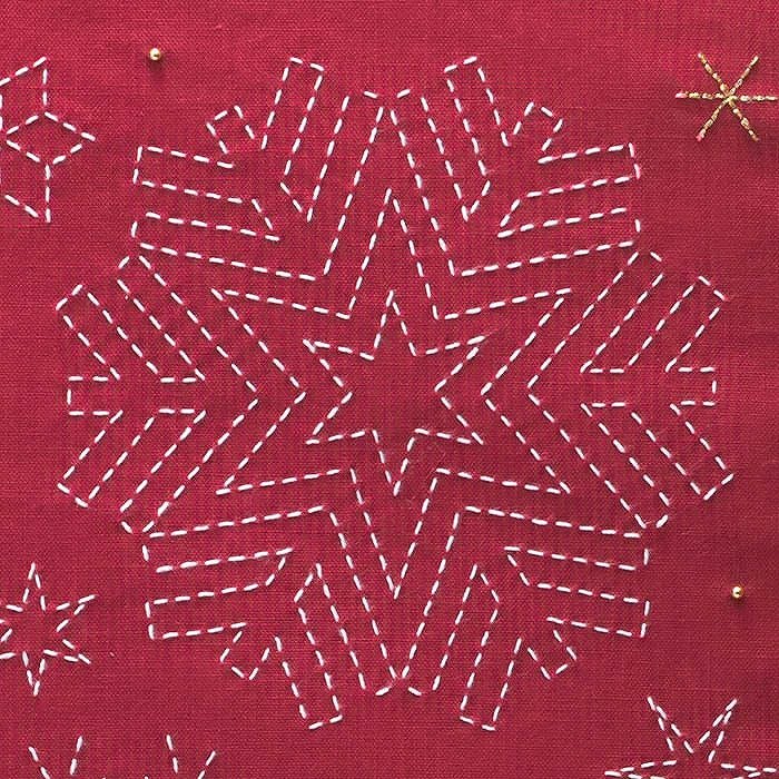 刺し子のクロス＜雪景色＞ | リバティ 生地、編み物、刺繍、刺し子の