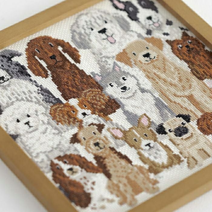 クロスステッチフレーム＜Dog！Dog！Dog！＞ | リバティ 生地、編み物