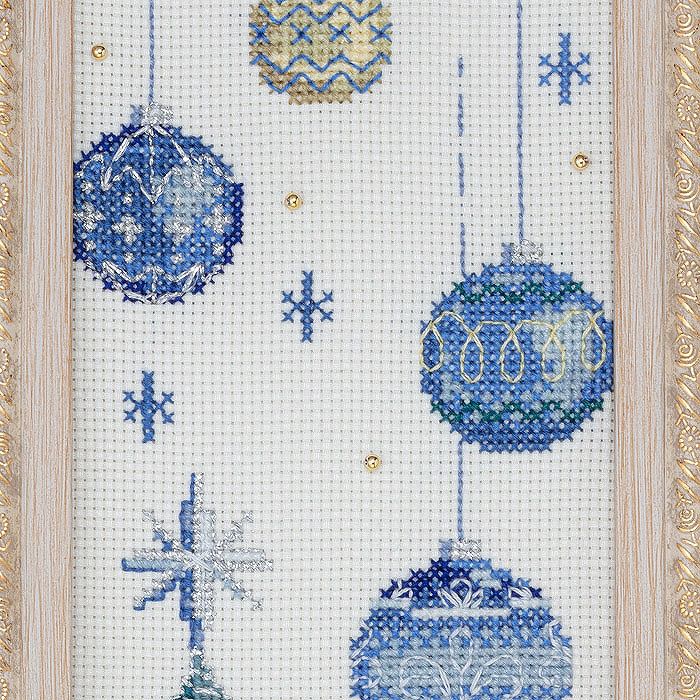 クロスステッチフレーム＜青の煌めき＞ | リバティ 生地、編み物、刺繍