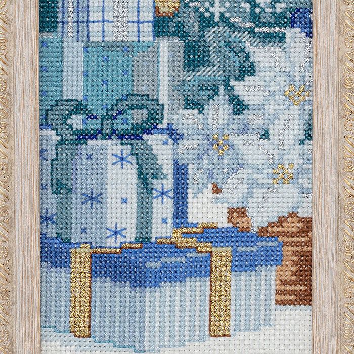 クロスステッチフレーム＜青の煌めき＞ | リバティ 生地、編み物、刺繍