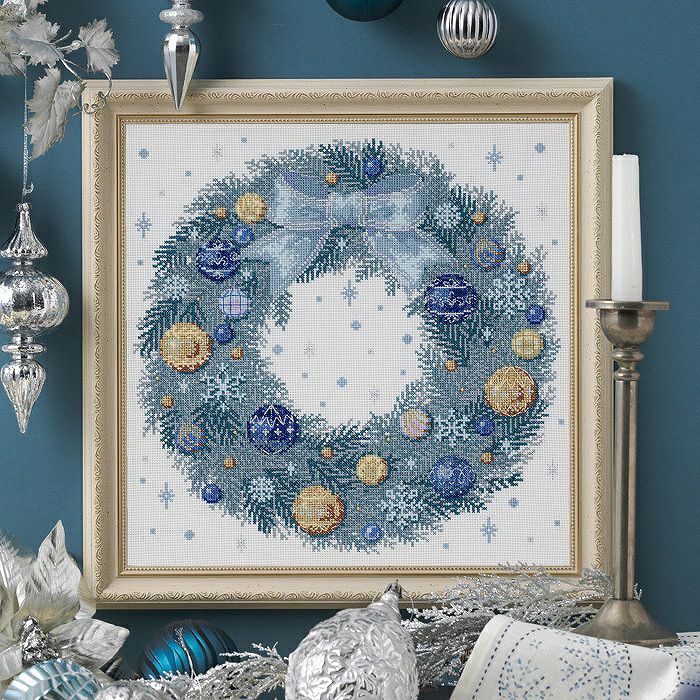 クロスステッチフレーム＜聖夜のノエルリース＞ | リバティ 生地