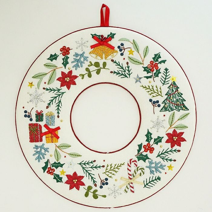 クロスステッチフレーム＜クリスマスベルのアレンジ＞ | リバティ 生地
