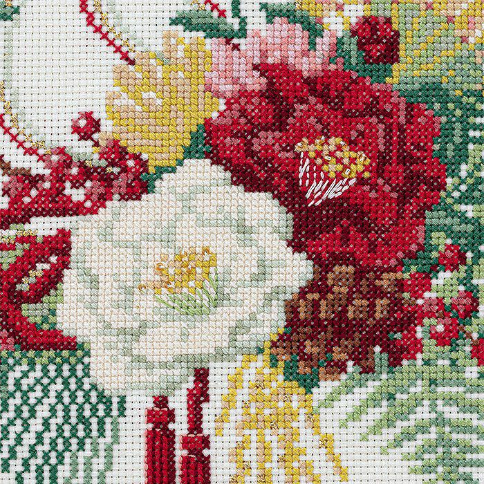 クロスステッチフレーム＜輪飾り＞ | リバティ 生地、編み物、刺繍