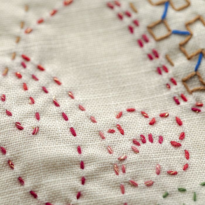 刺し子のクロス＜打ち出の小槌＞ | リバティ 生地、編み物、刺繍