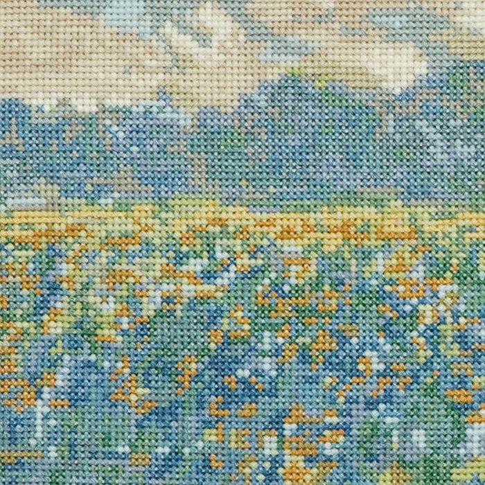 クロスステッチフレーム＜モネのジヴェルニーの黄色いアイリス畑