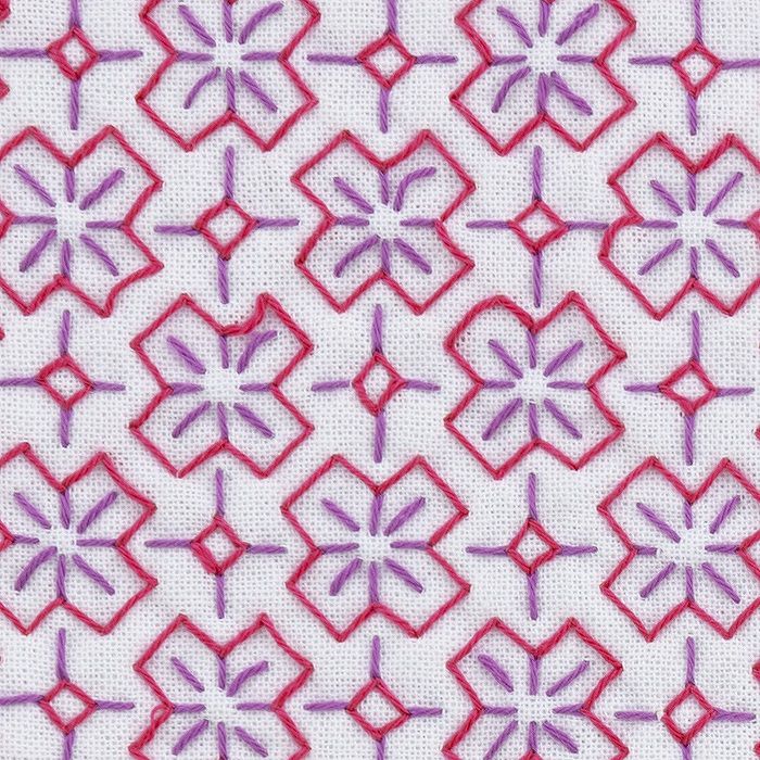 刺し子 寄せ模様＜ハート＞セット | リバティ 生地、編み物、刺繍