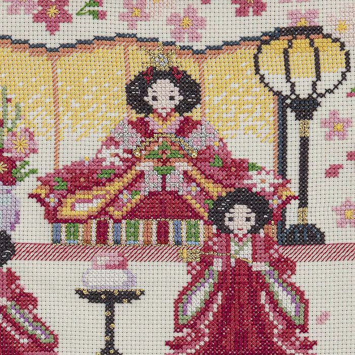 クロスステッチフレーム＜雛段飾り＞ | リバティ 生地、編み物、刺繍
