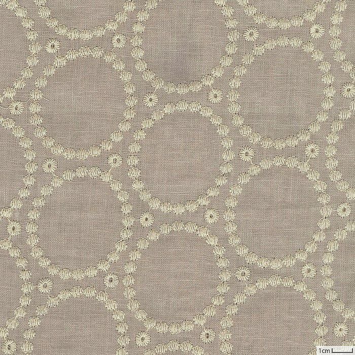 ⭐試作品⭐　ショルダーバッグ　輸入刺繡生地　リネン　サークル柄　NO BRAND リネンエンブロイダリー サークル＜01BE＞生地 ホビーラホビーレ
