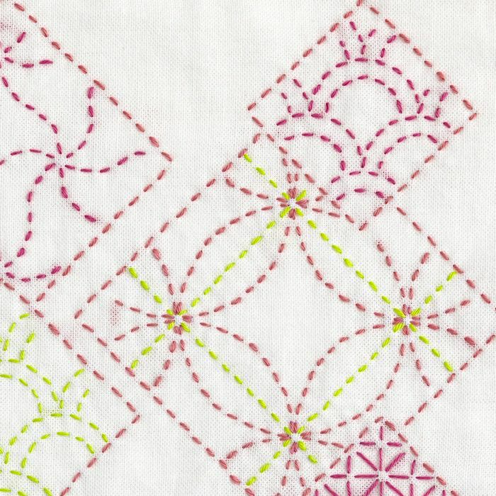 刺し子 寄せ模様＜角がさね＞ | リバティ 生地、編み物、刺繍、刺し子