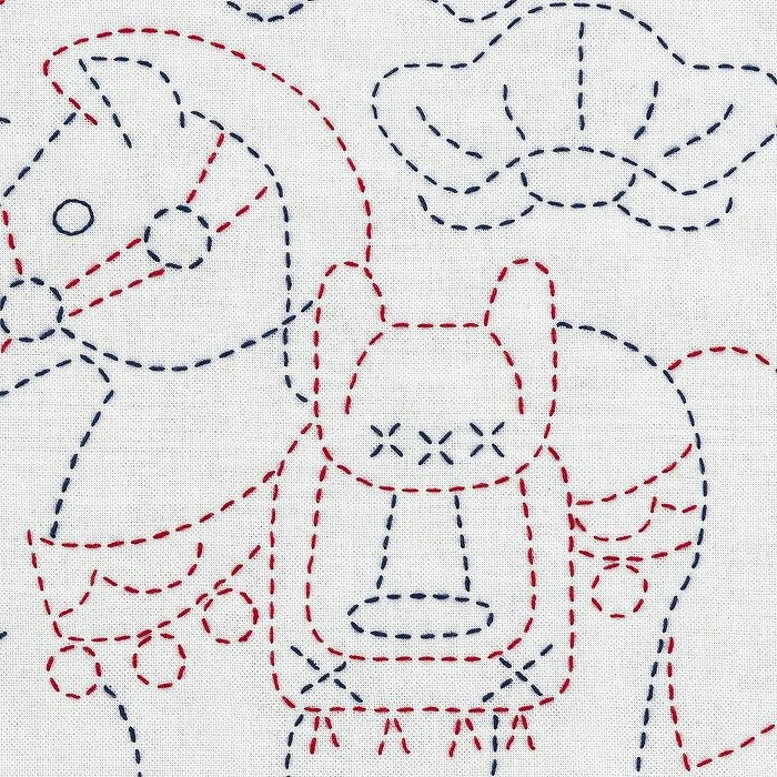 完成品】刺し子 干支＜午＞ | リバティ 生地、編み物、刺繍、刺し子の