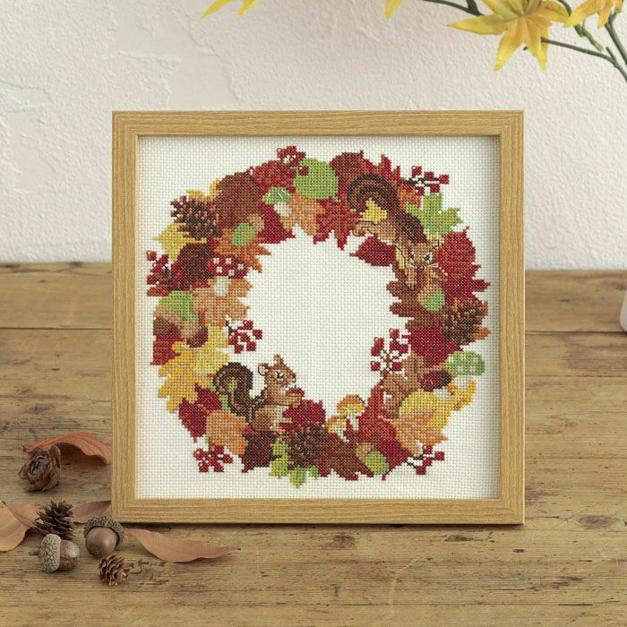 ステッチクロス＜秋の実り＞ | リバティ 生地、編み物、刺繍、刺し子の