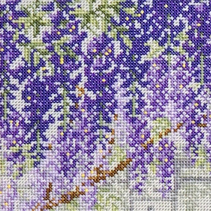 クロスステッチフレーム＜藤棚のある家＞ | リバティ 生地、編み物