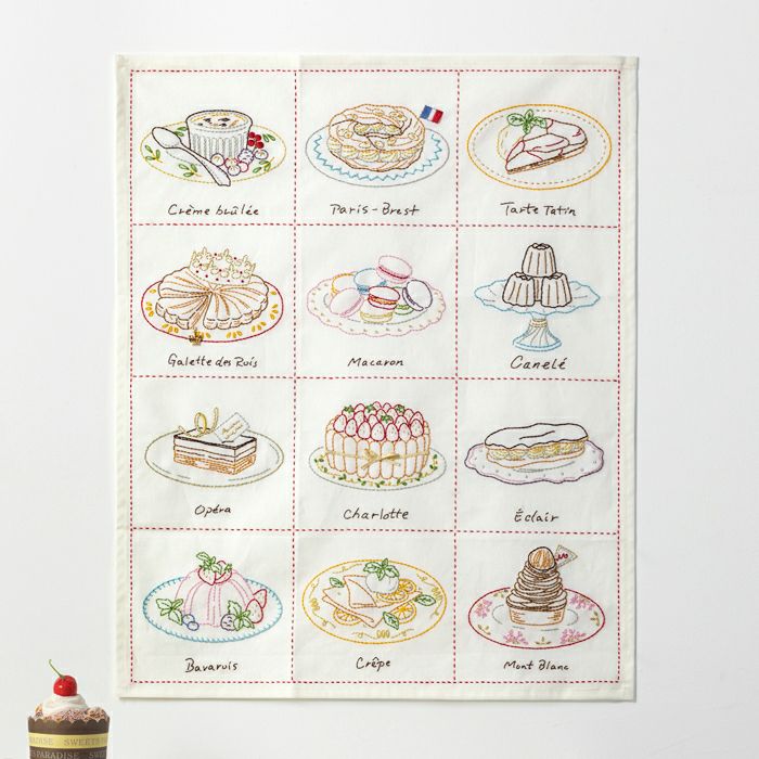 アップリケタペストリー＜いちごのタルト＞ | リバティ 生地、編み物